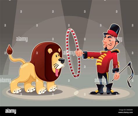 Lion Tamer With Lion Stock Vector Art Illustration Vector Image