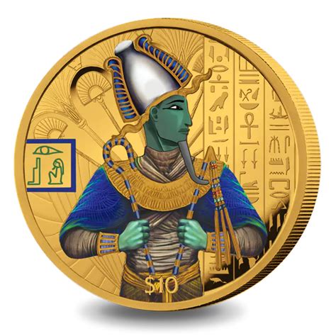 Sierra Leone Egyptian Gods Osiris Gold Gilt Oz Silver Coin