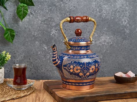 Handmade Copper Teapot Teapot Warmer Samovar Tea Maker Turkish