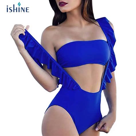 Aliexpress Buy Bikini High Waist Swimsuit New Ruffle Vintage Bikinis Set Women
