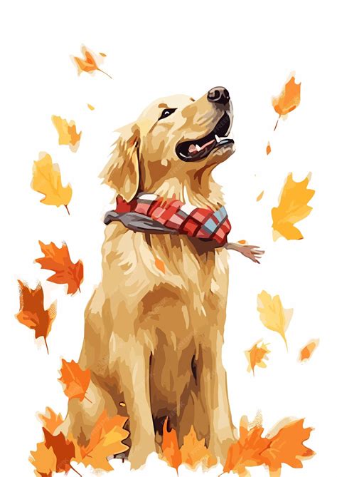 Premium Vector Dog Autumn Vector Graphics