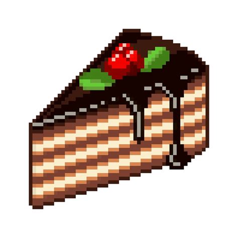 Pixel Art Cake With Cherry On Top
