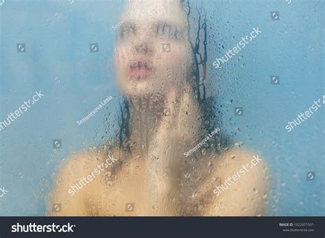 Woman Bathes Shower Cabine Poses Naked Stock Photo Shutterstock