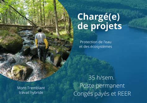 Offre d emploi Chargé e de projets Biologie écologie aquatique