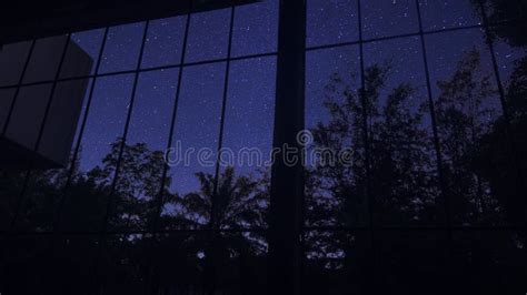 Beautiful Aesthetic Starry Night Sky through the Window of the Building ...