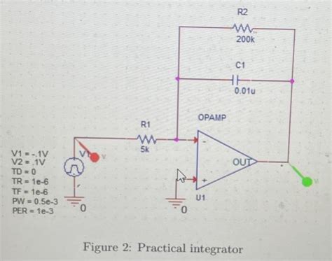 [Solved]: 1. Integrator: The following circuit is an analog