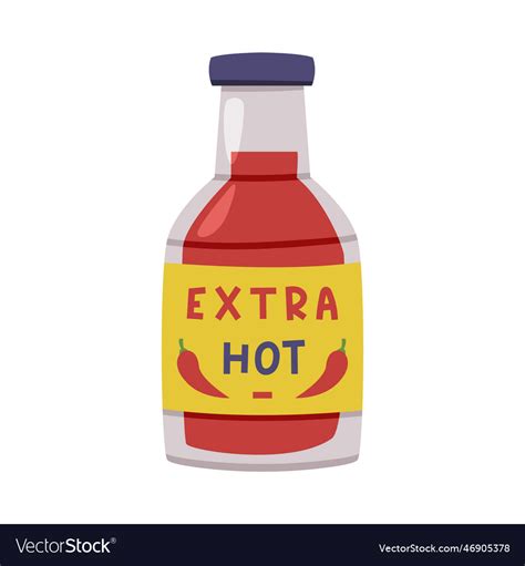 Glass Bottle With Hot And Spicy Chili Sauce With Vector Image