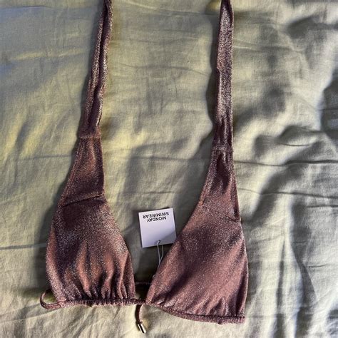 Monday Swimwear Glittery Bikini Top Petite Depop