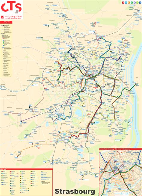 Strasbourg bus and tram map - Ontheworldmap.com