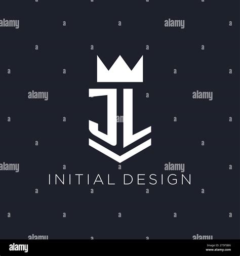 Jl Logo With Shield And Crown Initial Monogram Logo Design Ideas Stock