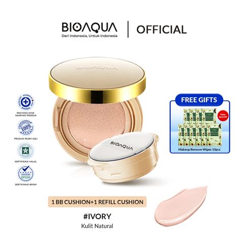 Jual BIOAQUA Hydrating Soft And Flawless Air Cushion BB Cream Medium Coverage Make Delicate Nude