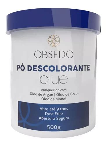 Pó Descolorante Profissional Dust Free E Oleos 500g Obsedo Tom Blue