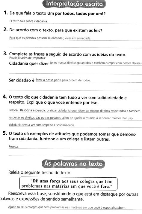 Atividades Sobre Cidadania 4 Ano - FDPLEARN