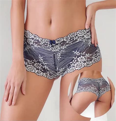 Calcinha Caleçon Short Rendado Lingerie Lazada Transparente MercadoLivre