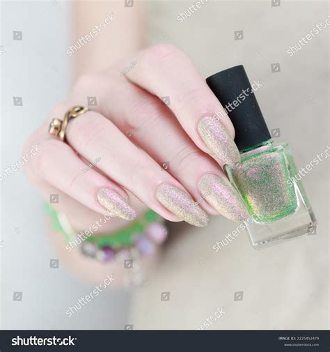 Female Hand Long Nails Nude Beige Stock Photo Shutterstock
