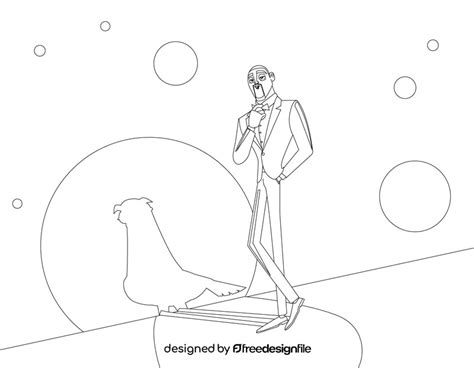 super spy drawing black  white vector