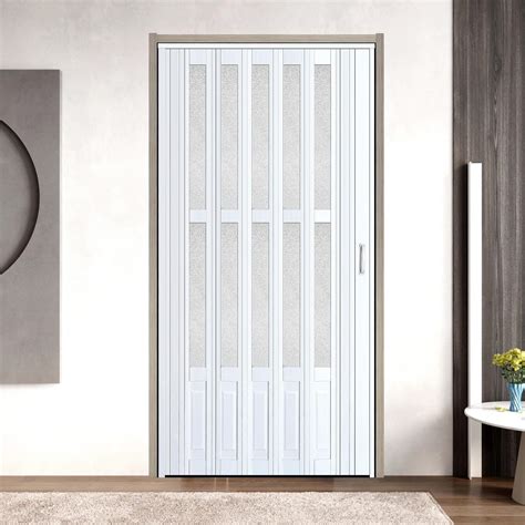 42x80in PVC Internal Accordion Folding Door, Multifold Sliding Door for