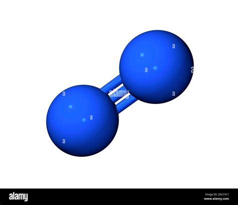 Molécula De Nitrógeno El Modelo De Ordenador De Una Molécula De Nitrógeno N2 Los Dos átomos