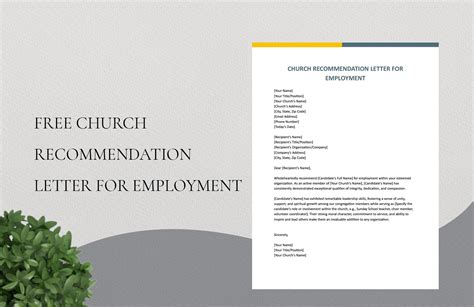 Church Recommendation Letter For Employment In Word Google Docs