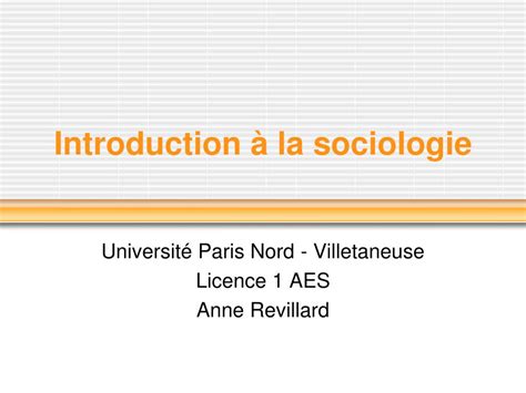 Ppt Introduction La Sociologie Powerpoint Presentation Free