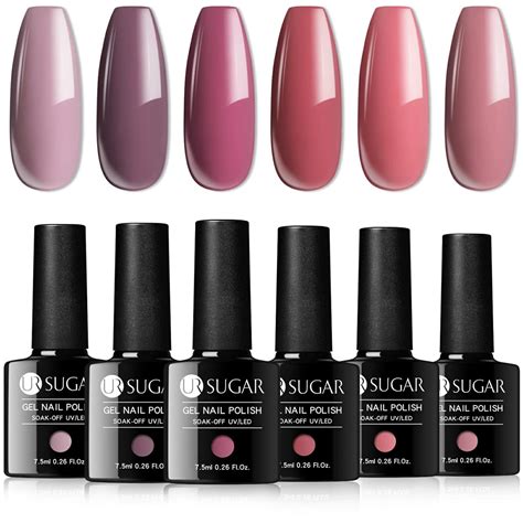 Ur Sugar Uv Nagellack Nude Gel Nagellack Set Farben Braun Pink Farbgel Gellack F R Geln Gel