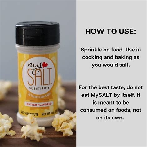 Mysalt Butter Flavored Salt Substitute 100 Salt Free Seasoning For Popcorn Potatoes And