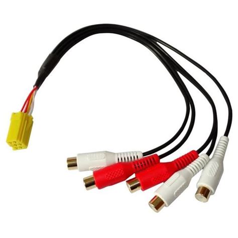 Aerzetix Connecteur Fiche Jaune Adaptateur Mini Iso Pin Vers X Rca