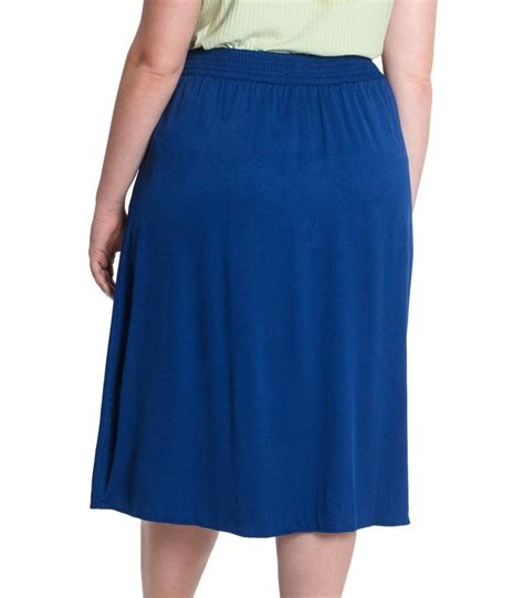Saia Midi Feminina Plus Size Secret Glam Azul - Compre Agora | Dafiti