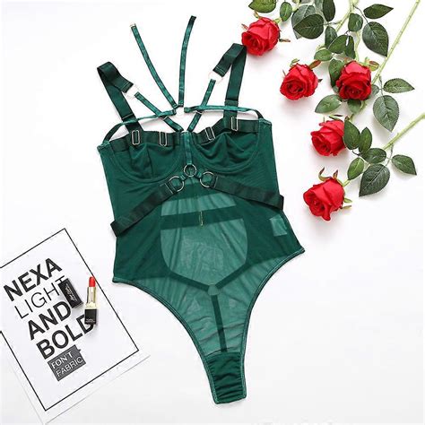 Womens Sexy Underwear Bridal Lingerie Set Embroidered Sheer Lingerie See Through Nightgown