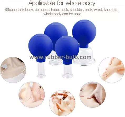 4 Pieces Glass Facial Cupping Set Silicone Vacuum Suction Massage Cups