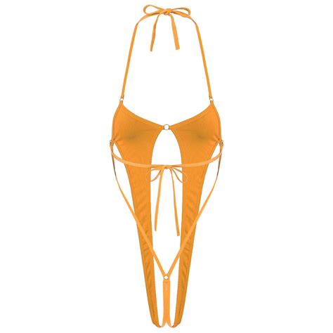 Women S Halter Tied Micro Bikini Thong V String Ubuy India