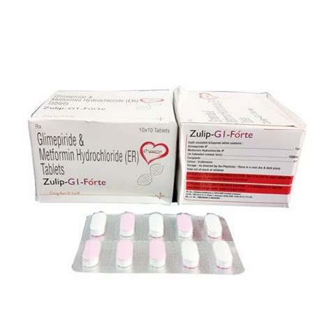 Zulip G1 Forte Glimepiride And Metformin Hydrochloride Tablets