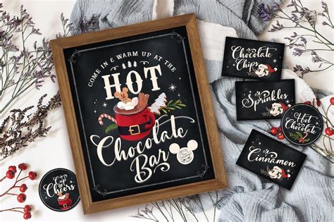 PRINTABLE Hot Chocolate Bar Kit Mickey Hot Cocoa Bar Hot Etsy