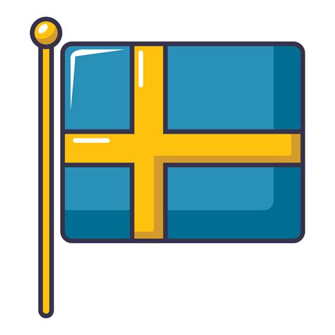 Flag Of Sweden Icon Cartoon Style 15070422 Vector Art At Vecteezy