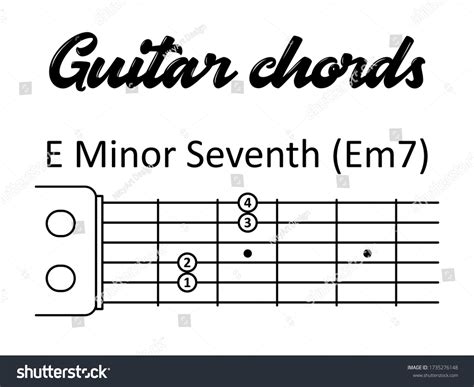 Basic Guitar Chord E Minor Seventh Stock Vector Royalty Free