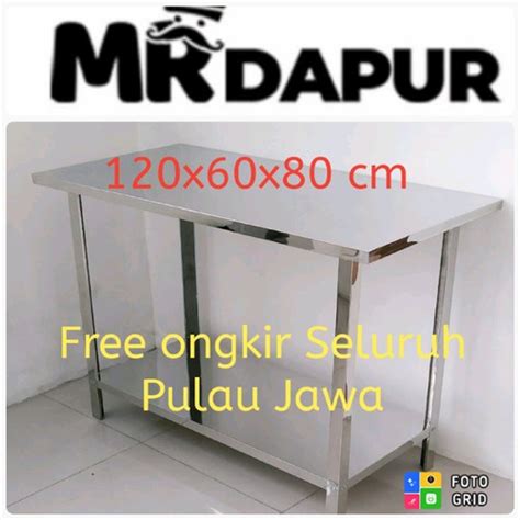 Jual Meja Kerja Work Table Stainless Merk Mr Dapur Type WT1 Kirim