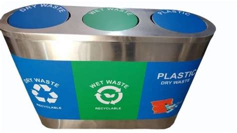 Open Top Stainless Steel Trio Dustbins For Office At In New Delhi