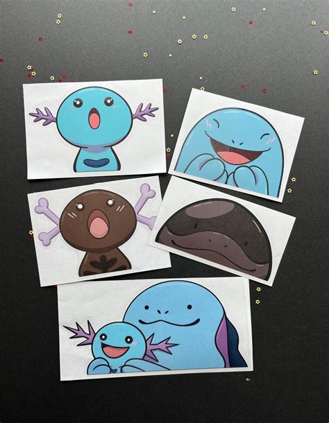 Wooper Quagsire And Clodsire Peeker Stickers Pokemon Etsy