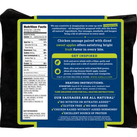 Aidells® Smoked Chicken Sausage Chicken and Apple Sausage Links, 12 OZ