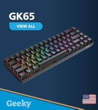 Geeky GK Hot Swappable Clavier de Jeu Mécanique Touches Multicolores Rétroéclairées