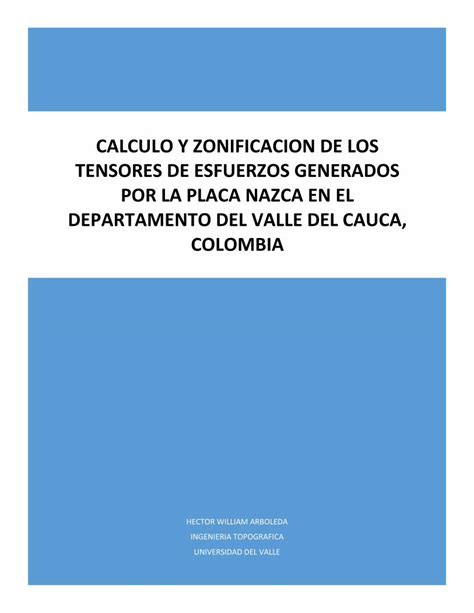 Pdf Calculo Y Zonificacion De Los Tensores De Esfuerzos Dokumen Tips