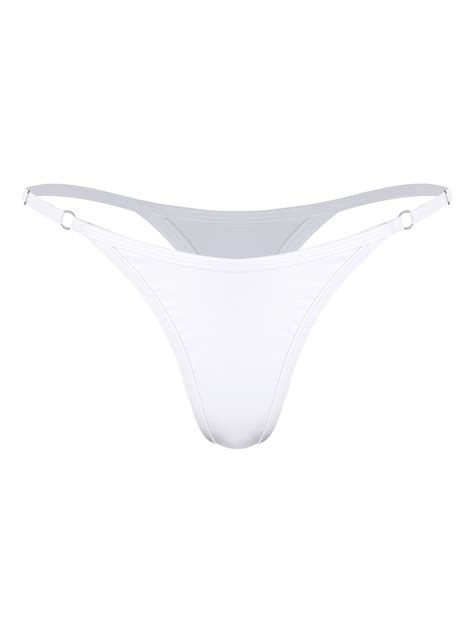 CHICTRY Womens Brazilian Bikini Briefs Metallic Micro G String Panties White A L Walmart