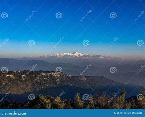 beautiful view   kanchenjunga mountain   himalayas stock
