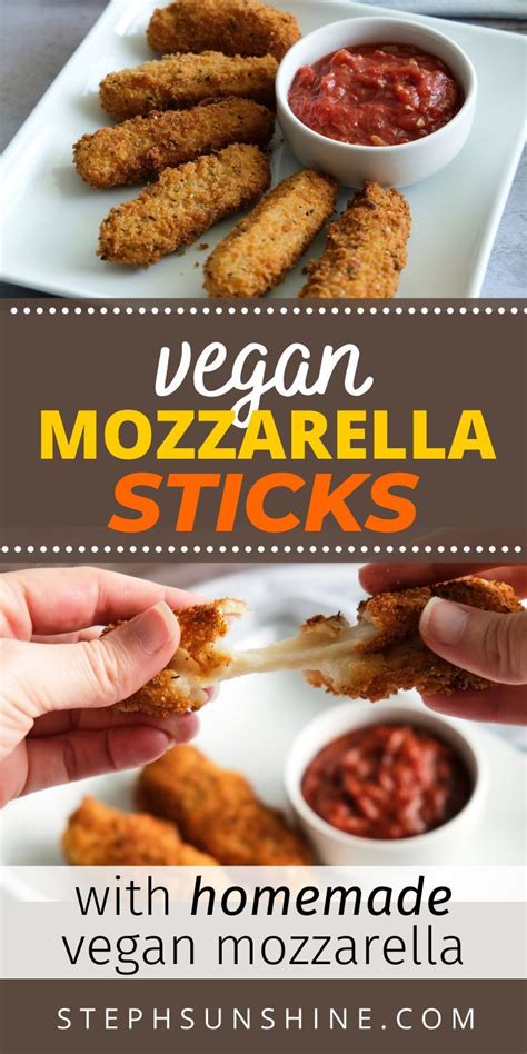 Vegan Mozzarella Sticks Recipe Vegan Mozzarella Vegan Dishes