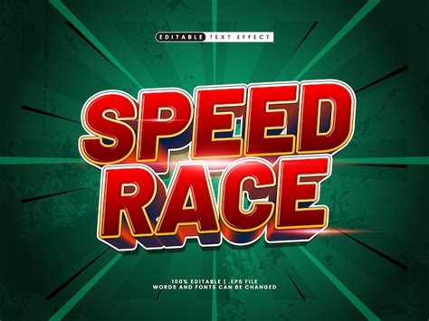 Premium Vector Speed Race Editable Text Effect In Speed Style