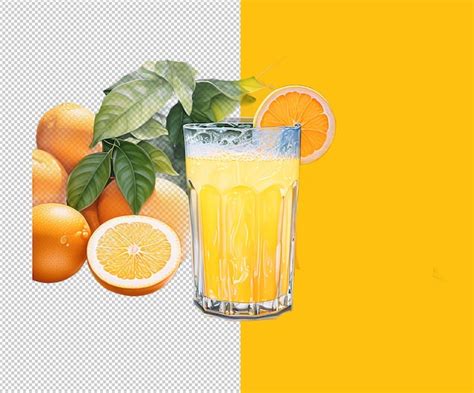 Premium PSD Orange Juice Render Psd File And Background Designs