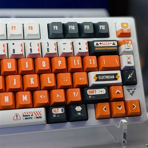 Fun Electrician Design Keycaps Set Orange Pbt Keysium