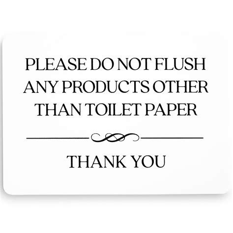 Do Not Flush Toilet Sign (white Acrylic 5 X 3.5 In) - Flush Toilet