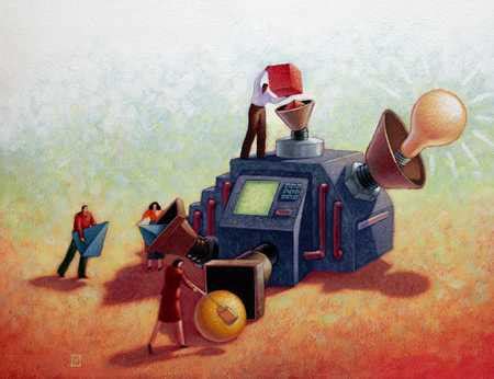 stock illustration idea machine