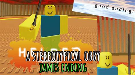 A Stereotypical Obby James Ending Full Walkthrough Roblox Youtube